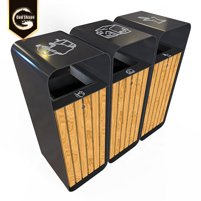 Factory Outdoor Stainless Steel Triple Pedal Waste/Rubbish/Trash/Garbage Bin with Bag Saver