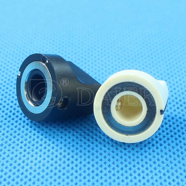 Electric Round 6.35MM Shaft Plastic Green Guitar Knob With Set Screw