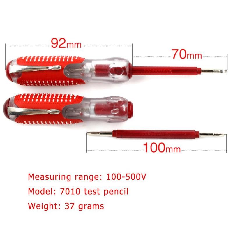 100-500V 2 in 1 Multi-function Electrical Voltage Tester Slotted Screwdriver Detector Probe Industry Voltage Test Pen