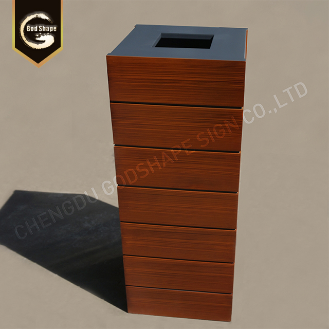 Factory Customized Stainless Steel Metal Trash Can Waste Bin Outdoor