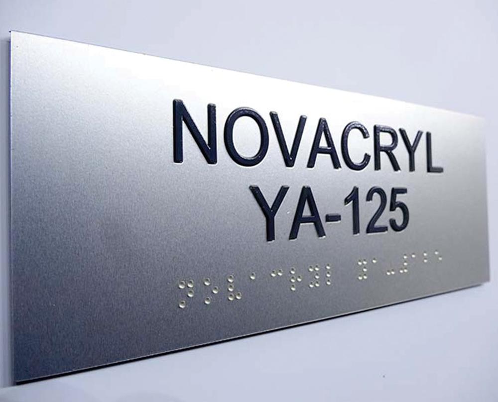 Custom stainless steel acrylic building floor wayfinding sign plate