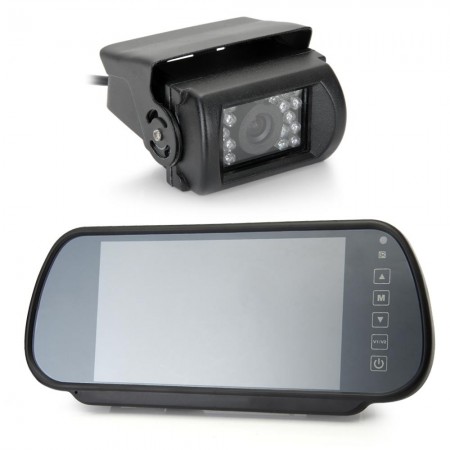 7 LCD Wide Screen Car Rear View Backup Parking Mirror Monitor 18 LED Camera