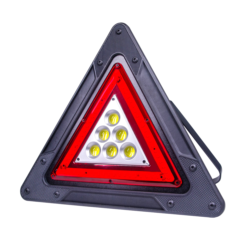 USB Rechargeable 60 SMD Triangle Emergency Warning Red Flash Worklight Waterproof 5W COB LED Work Light with Hook for Car Repair