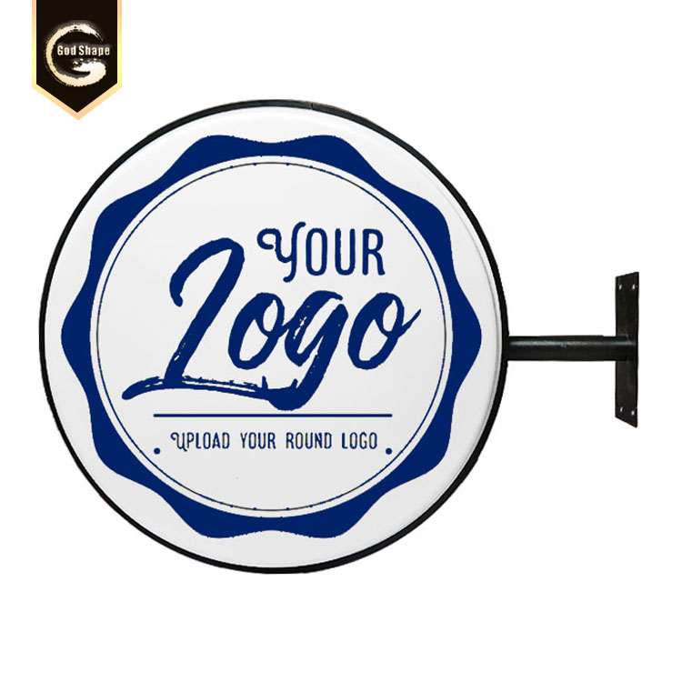 Modern Advertising Wall Mounted Double Sided Round Waterproof Light Box Sign Led Light Box Signage