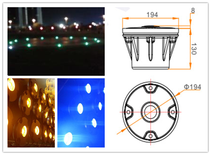 JV-HP-A Helipad Guide Waterproof IP68 Lift-off Area Inset Light LED airport light