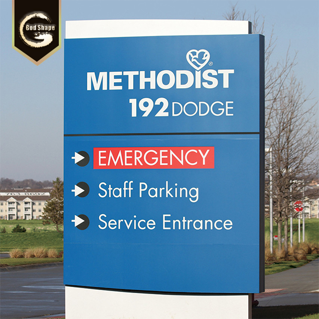 Hospital Pylon Signage OEM High Quality Advertising Square led Light Box Sign