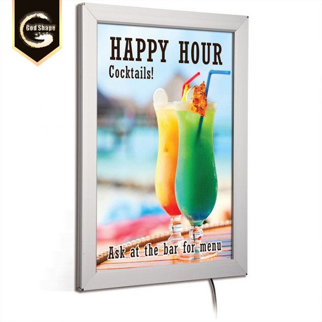 Custom made aluminum profile  LED Backlit Picture Frame Menu illuminated led menu