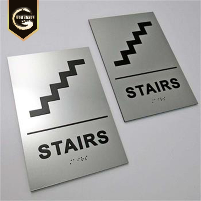 Factory Hot Selling ADA Braille Sign Door Plate Stainless Steel Restroom Toilet Sign Door Office Sign