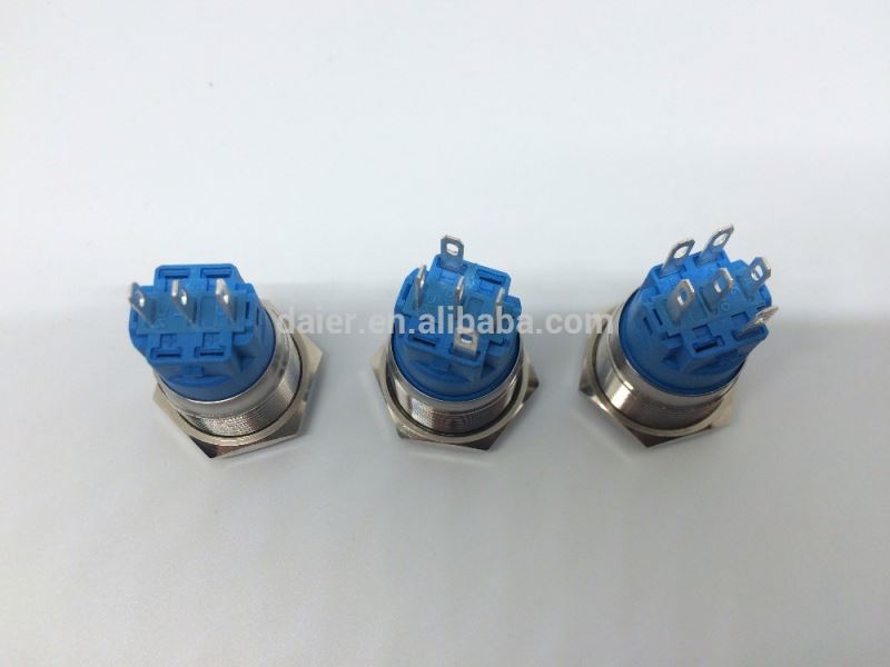 Illuminated push button switch with 12 volt bi-color led or tri-color led