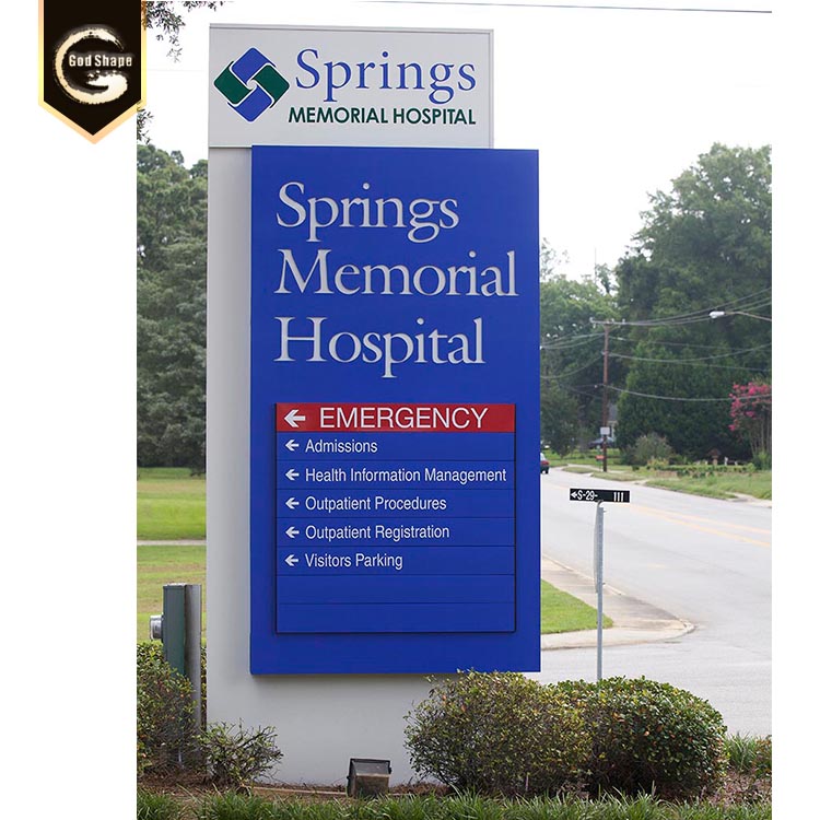 Customized Outdoor Illuminated signage led advertising display Wayfinding Pylon Signs