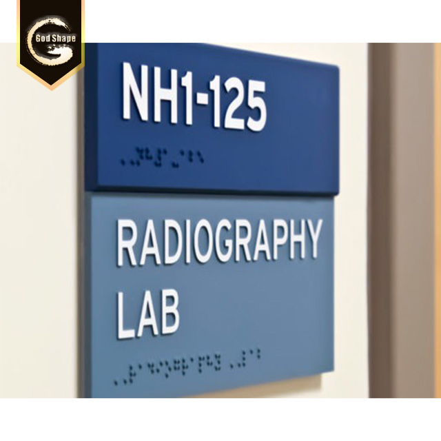 Curved Wall Mounted Braille Sign Door Name Plate Restroom Toilet Signage Door Office Sign