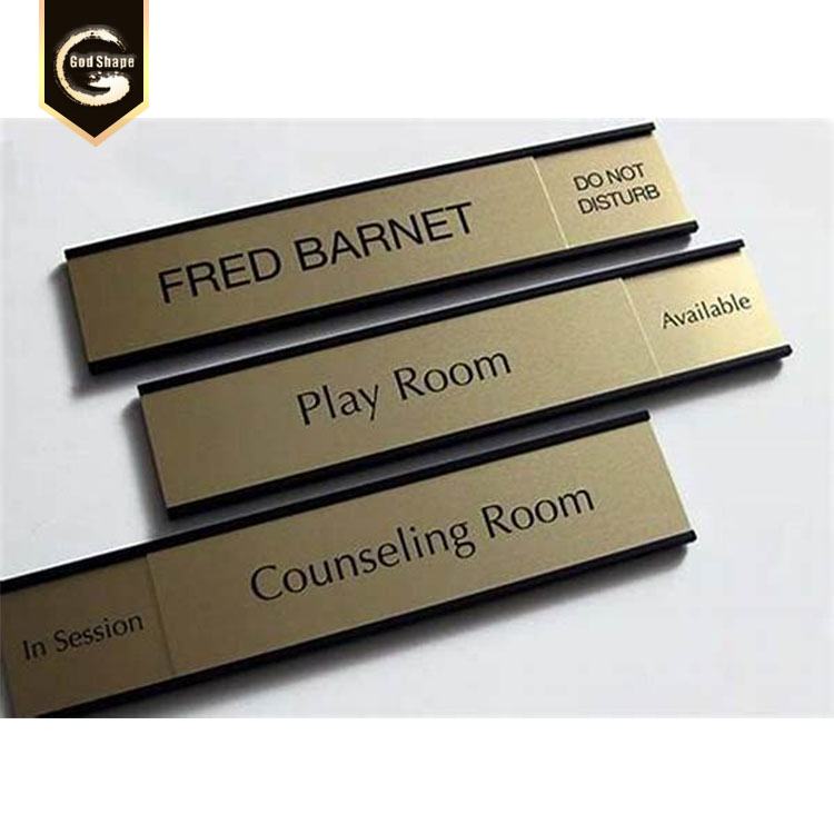 2 mm black acrylic and 1 mm brushed aluminum nameplate