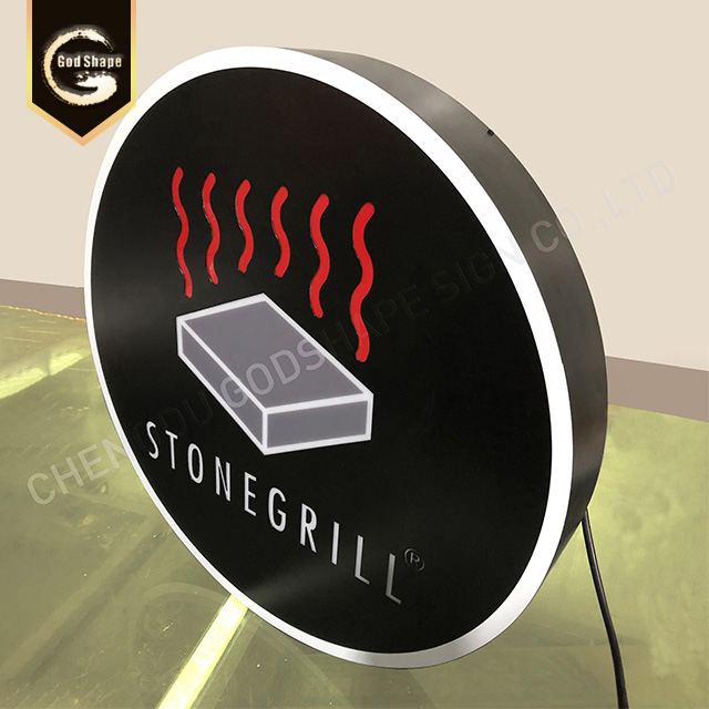 Advertising Bar Beer Food Cinema Acrylic Street Double Sided Round Light Boxes Led Light Box Sign