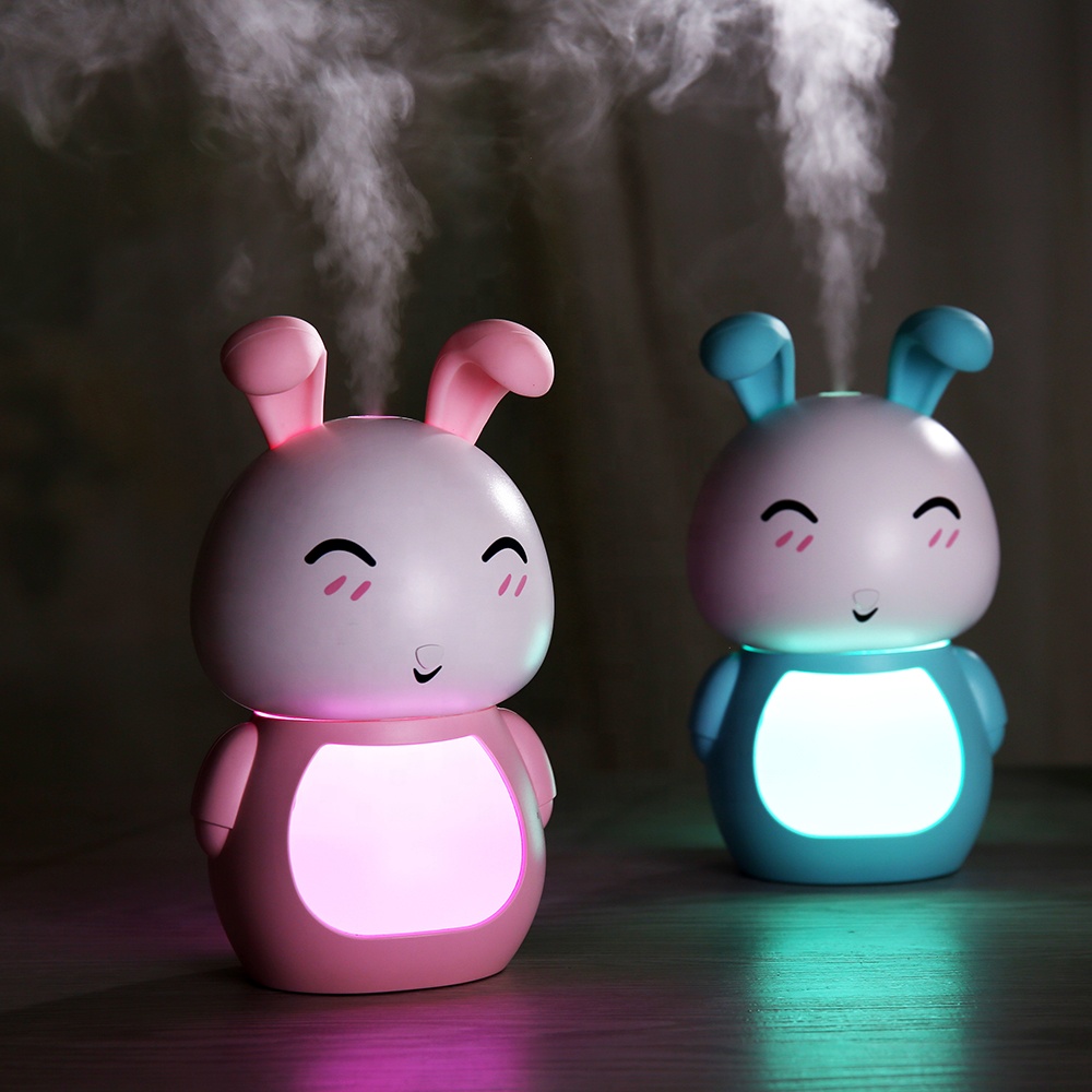 2018 New Arrival Cute Rabbit Design Air Humidifier For Car And Home Use With Led Light