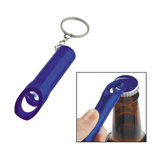 3 LEDs MINI Portable Super Bright Metal Bottle Opener Torch Keychain Flashlight Batteries Included