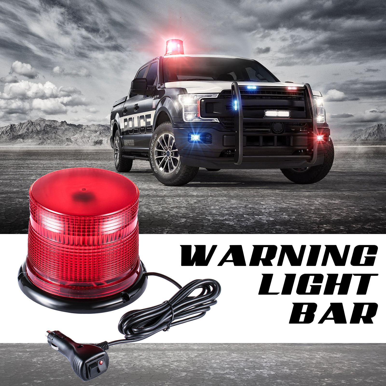 purple COB Strobe Warning Flashing rotating beacon Light