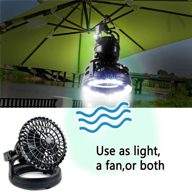 Ningbo 2 in 1 battery operated Two-Speed Fan Combo ceiling fan 18 LED camping lantern for with hook