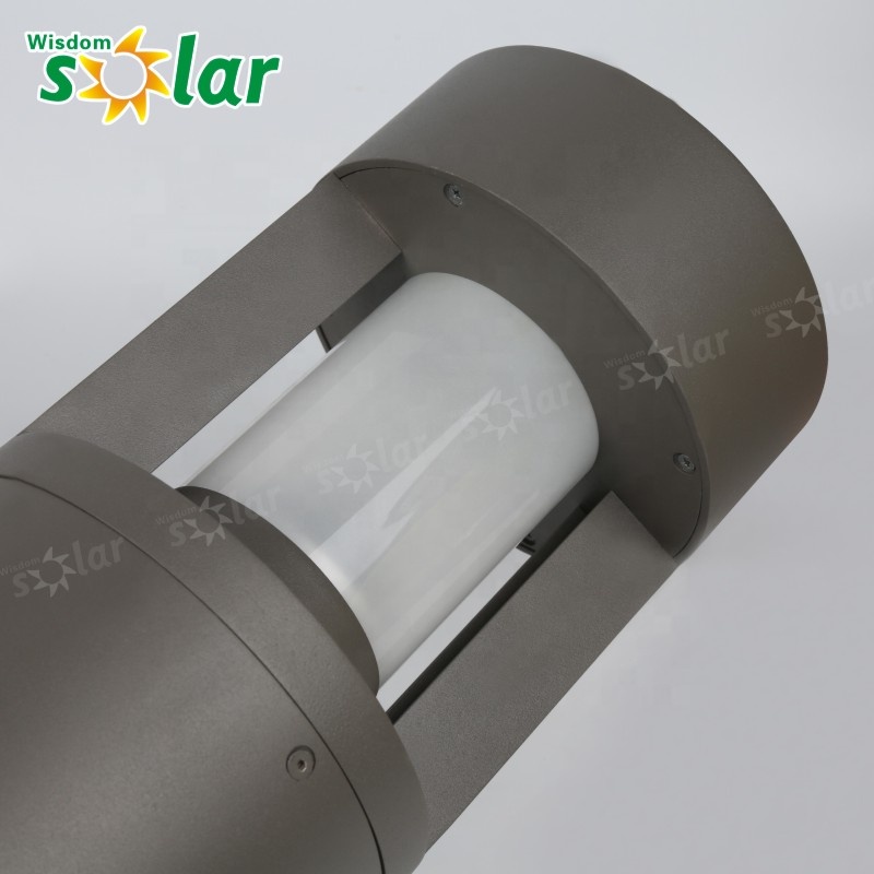 Round solar led bollard light for outdoor PARK lighting