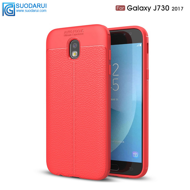 Back Case For Samsung Galaxy J7 2017 J730 Armor Silicone Carbon Fiber Hybrid Protective Soft Cover