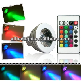 16 Colors changing RGB LED Lamp 3W MR16 AC/DC 12V white light bulb RGB LED Bulb Lamp Spot with Remote Control