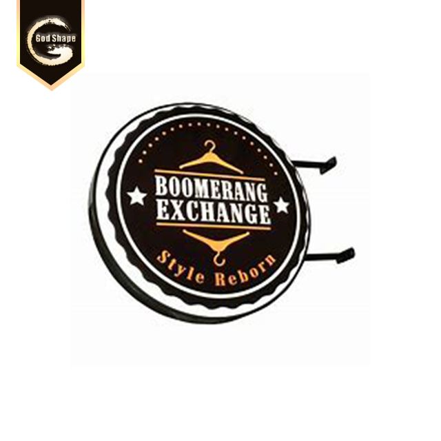 Factory Advertising Bar Beer Food Acrylic Street Wall Mounted  Double Sided Round Light Boxes Led Light Box Sign