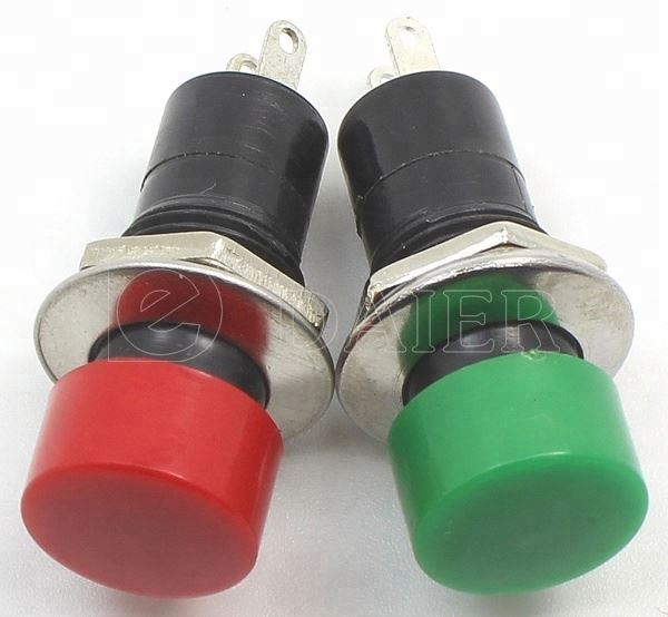 Latching 250V ON OFF 12MM Push Button Switch Black