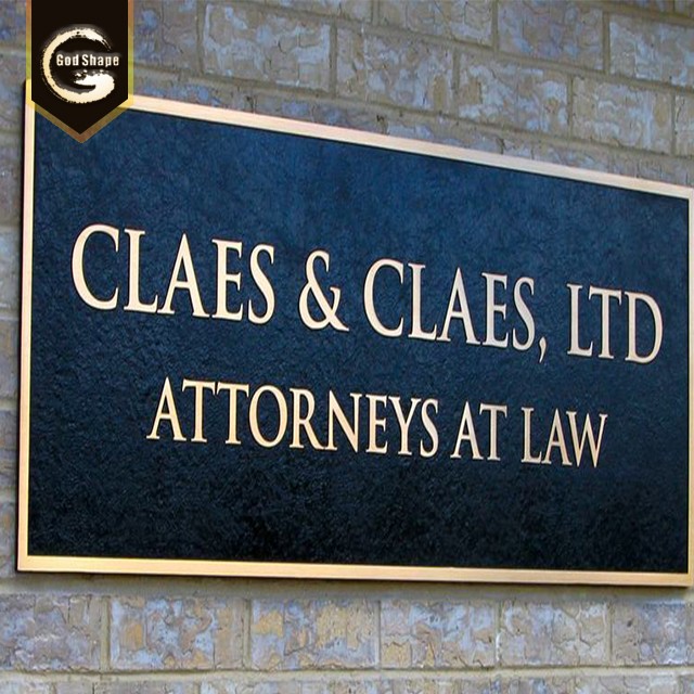 Wholesale Manufacture supply door building decorative metal etched paint aluminum plaque sign