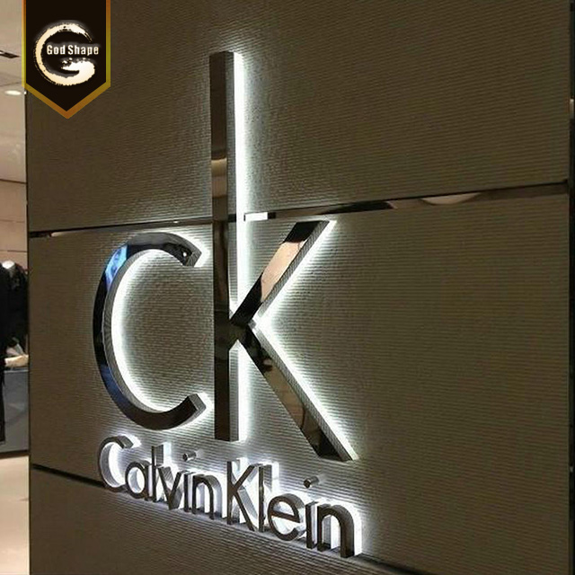 Led 3d Sign Gold Illuminated Sign Wall Mounted Clothing Shop Shopfront Car Logo Backlit Channel Letters Signage