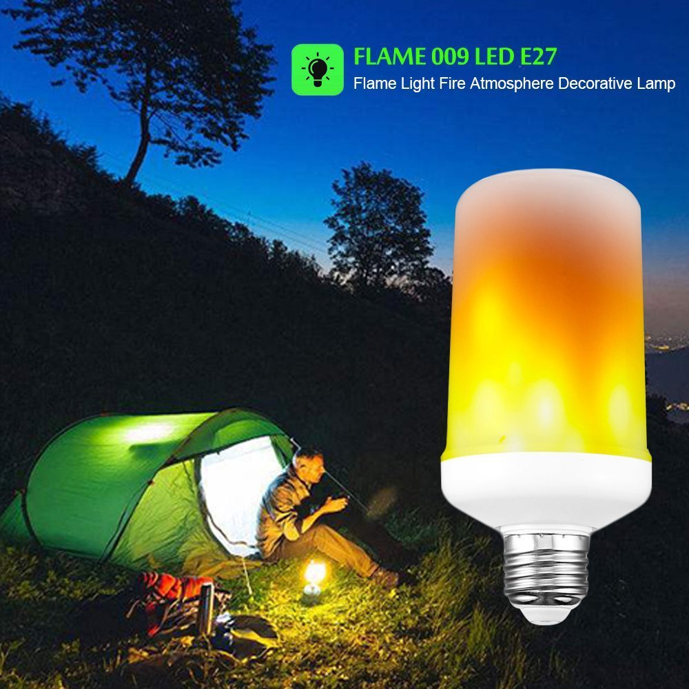 LED Flame Effect Light Bulb, E26 LED Flickering Flame Light Bulbs, 105pcs 2835 LED Beads Simulated Decorative Light