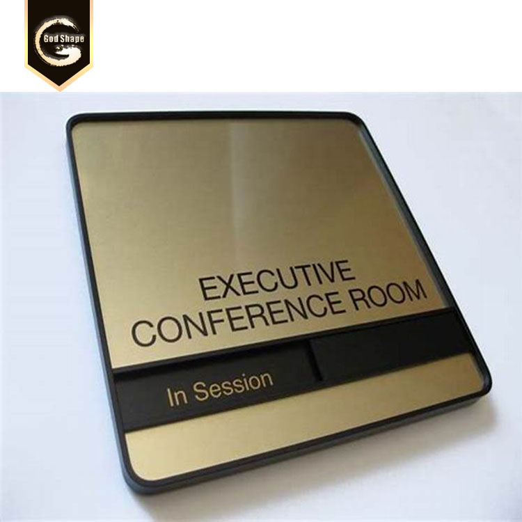 Brushed stainless steel metal wall mount indoor sign wayfinding signage nameplate room sign