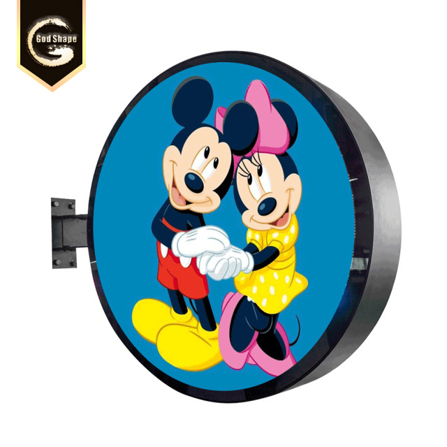 Modern Wall Mounted  Double Sided Round Waterproof Advertising Light Box Sign Led Light Box Signage