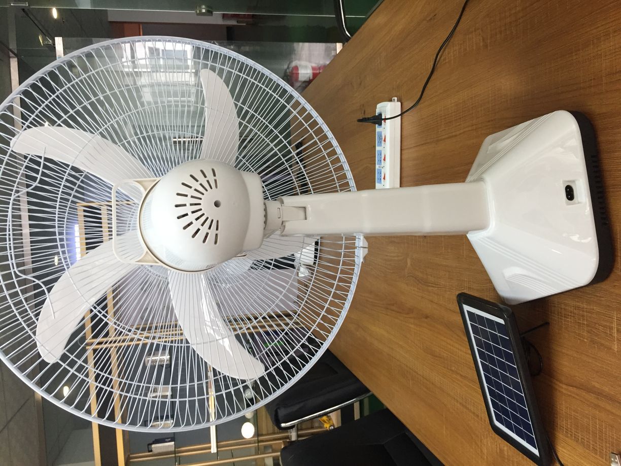 teyoza 14/16/18inch AC/DC operation solar rechargeable table fan