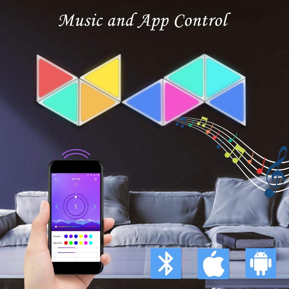 3pcs RGB Night Lights Dimmable Triangle Panel Lights for Wall