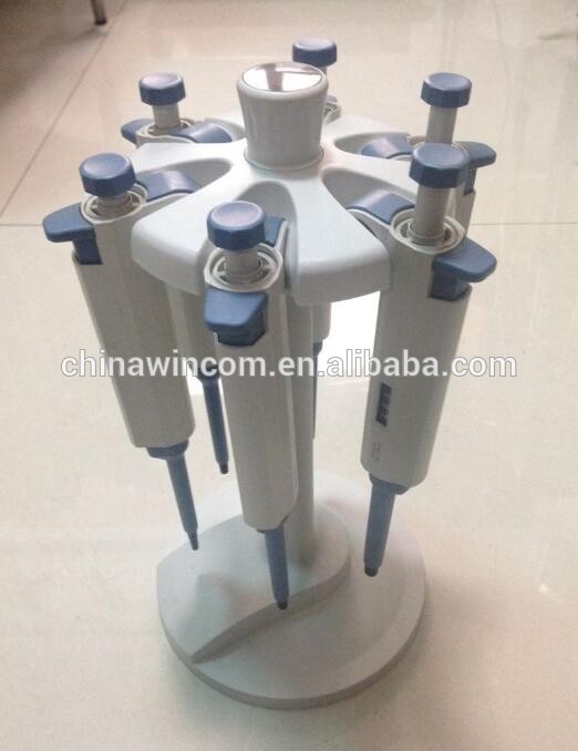 Laboratory pipette stand with 6 hangers