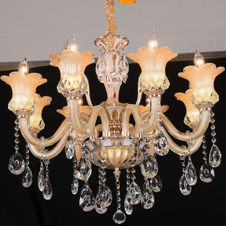 Suspension Rustic Color Metal Indoor Rock Crystal Chandelier Parts