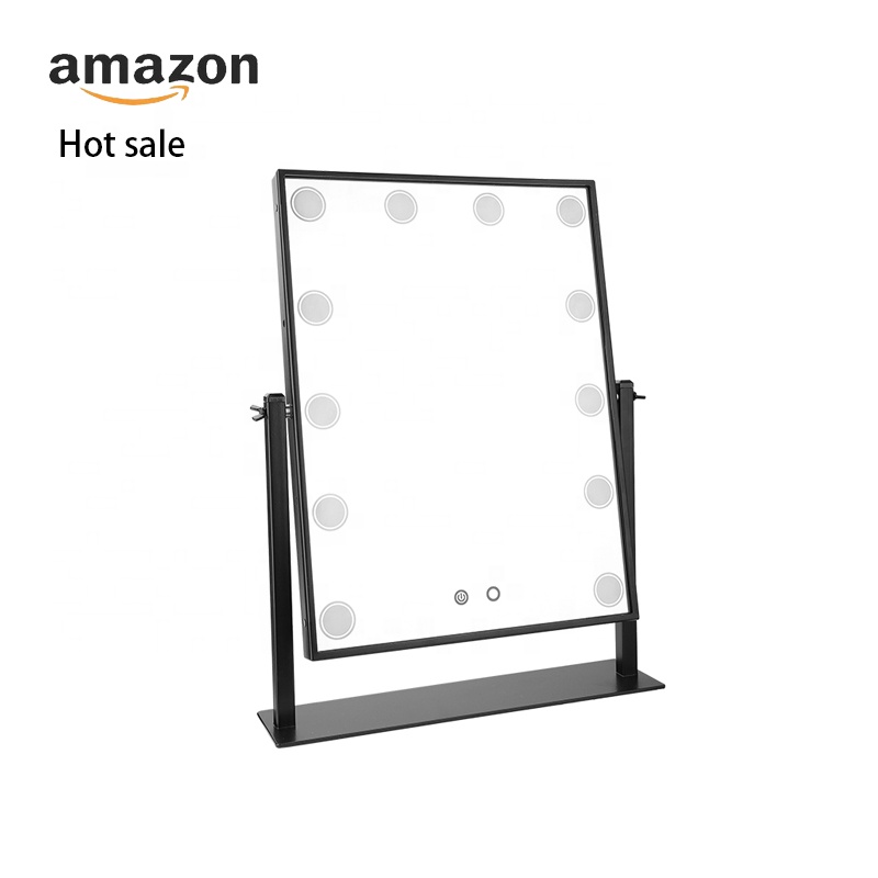 High Quality Adjustable Brightness Touch Screen LED Makeup Mirror with Imported Glass Lenses