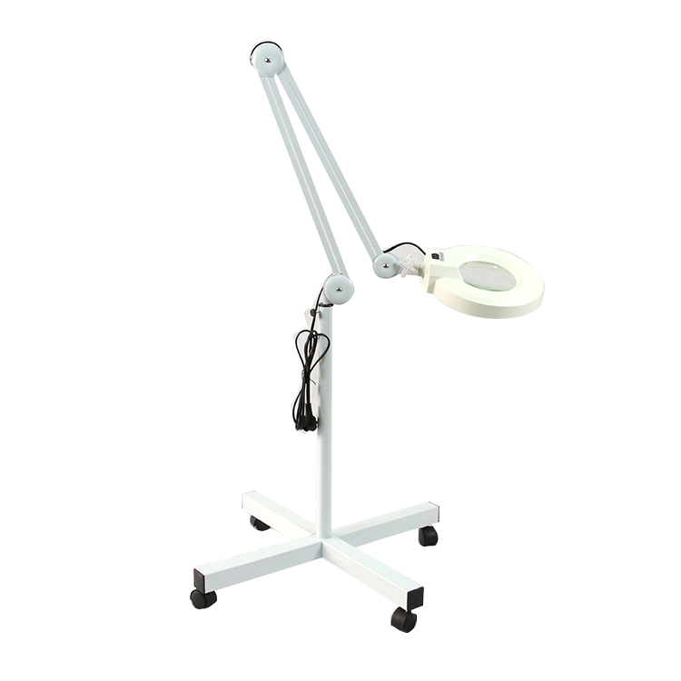 Hospital Beauty Clinic Led Light Facial Magnifying Lamp 5 diopter with Rolling Floor Stand Adjustable Magnifying Lamp