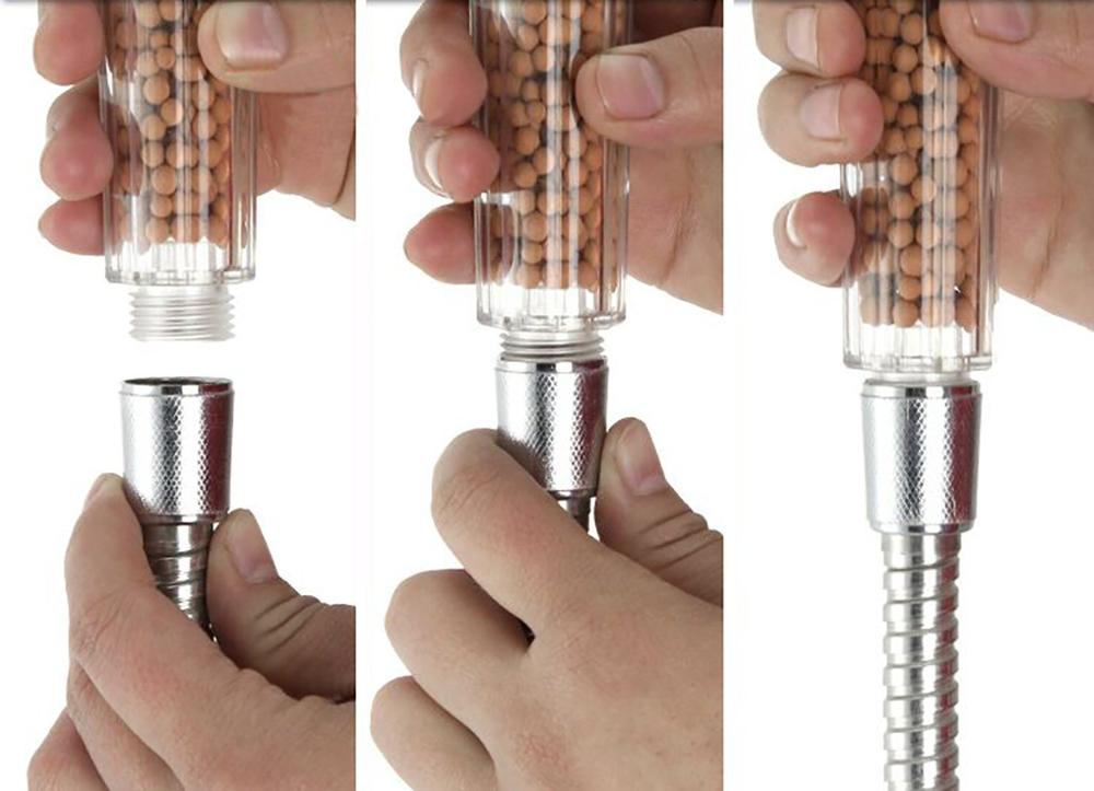 RGB 3 Colors Led Lighting negative ion smart hydro drive led shower head