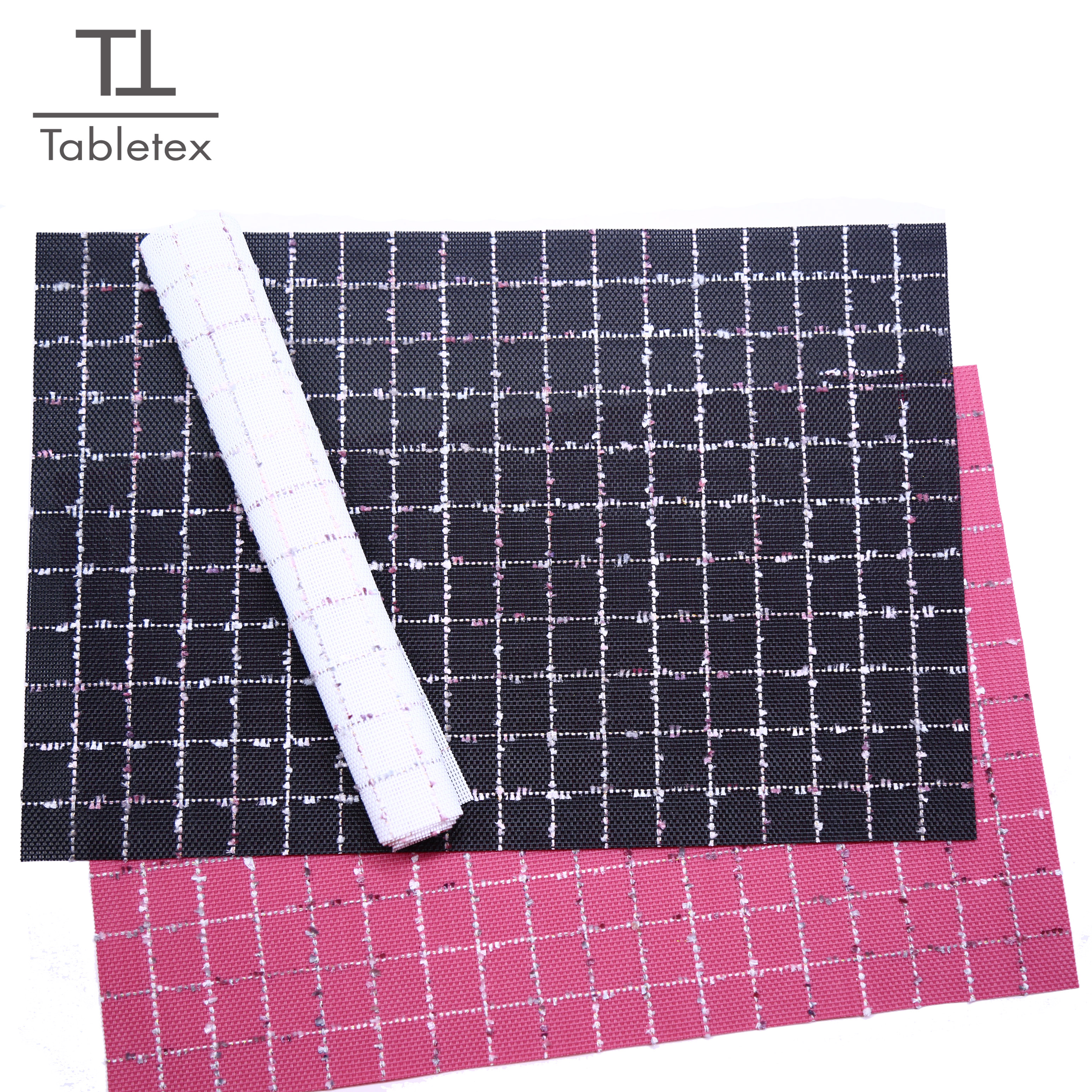 Tabletex 2020 New Arrival Woven Vinyl Washable Durable Placemats Crossweave Woven Vinyl PVC Placemat For Wedding Party