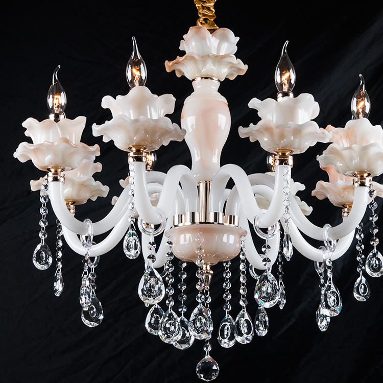 Antique Branched Plastic Hotel Restaurant Glass Chandelier