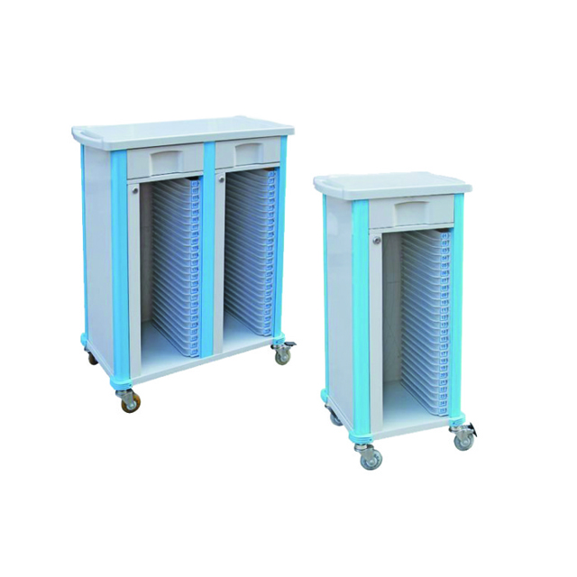 ABS plastic Movable Hospital Bedside Table medical drawers cabinet