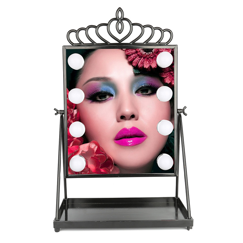 LED Cosmetic Mirror USB Charging 180 Degree Adjustable touching screen for girls