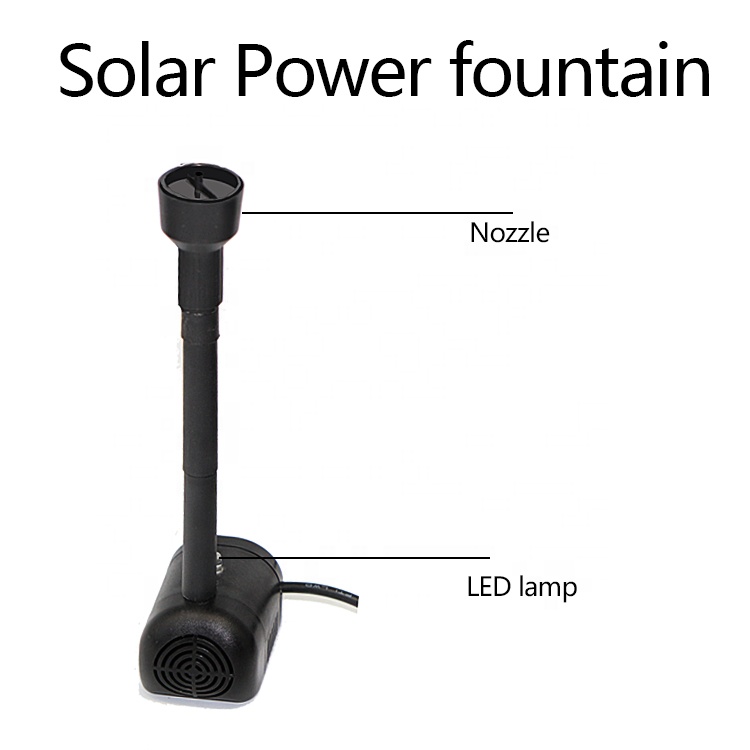 Working at Night Outdoor Solar Panel Water Fountain Pump for Bird Bath Garden with Water Floating Led Light