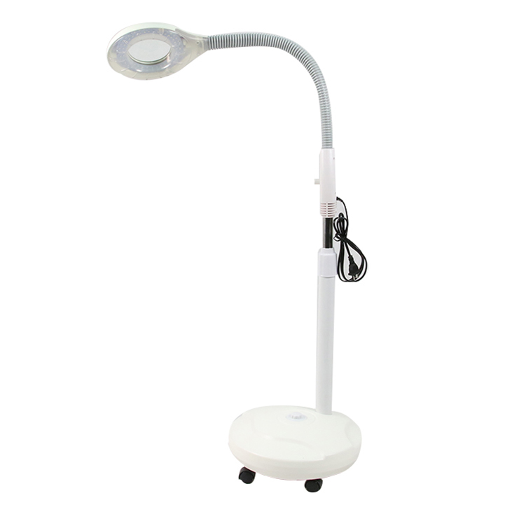 Professional floor stand gooseneck needlework dermatology beauty salon led lamp with magnifier