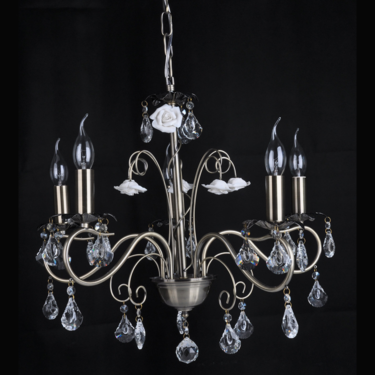 Decoration Green Crystal Wedding Occasion Wrought Iron Chandelier