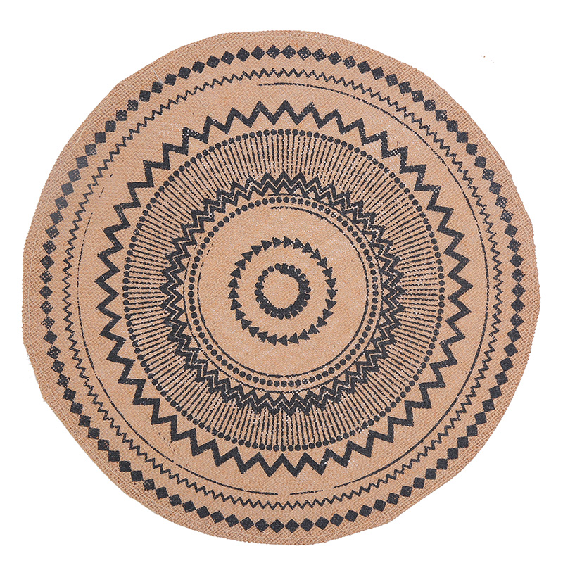 Tabletex cheap wholesale custom heat-resistant anti-slip  nature linen woven round printing placemat