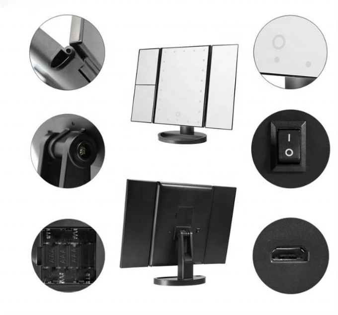 21/22 LED Lights Led Makeup Mirror with Dimmable LED Light Removable  2X/3X Magnifying Cosmetic Mirror