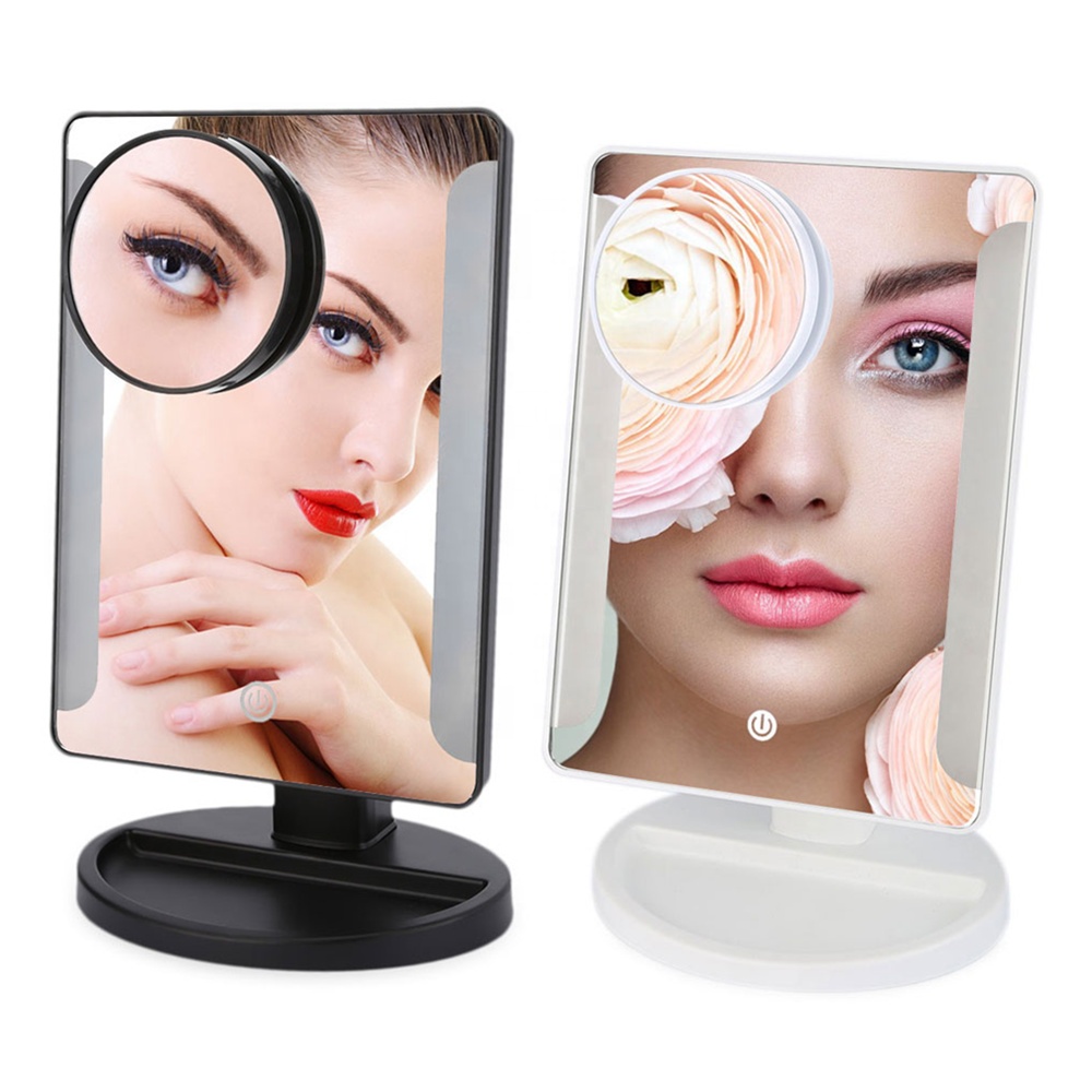 36 LED Lighted Makeup Mirror LED Vanity Mirror 180 Degree Rotation Desktop Mirror