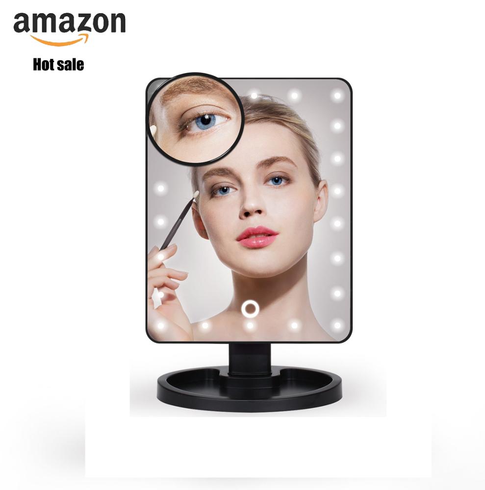 Amazon Hot Sale Makeup Mirror Rotating Vanity Mirror Beauty Adjustable Professional Illumination LED Mirror Touch Screen Dimming