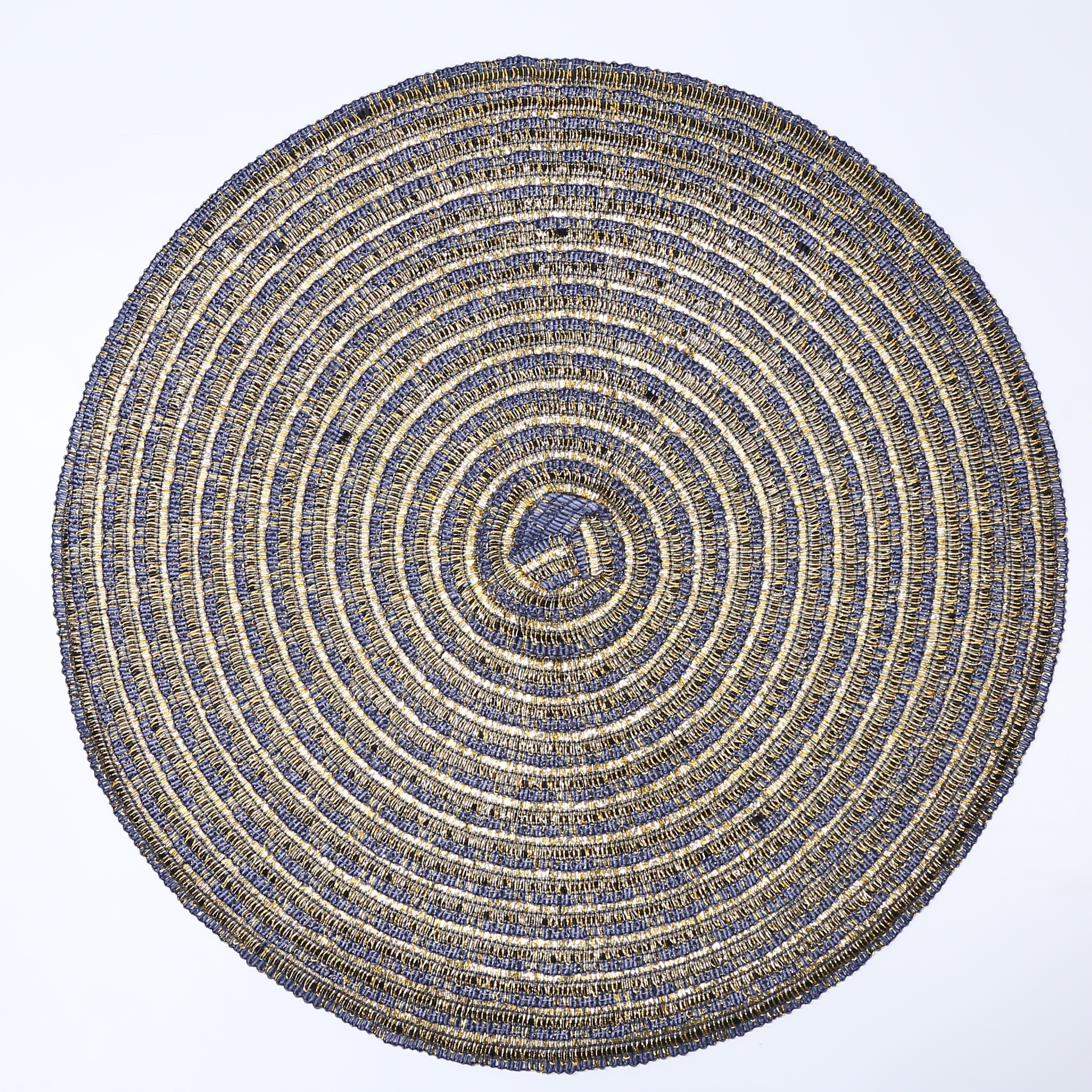Tabletex  Best Sell Round PP Rope Placemat Polypropylene Woven Gold Color Christmas Placemat Cup Mat For Home Party Wedding